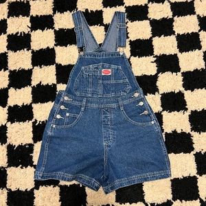 Revolt denim short overalls